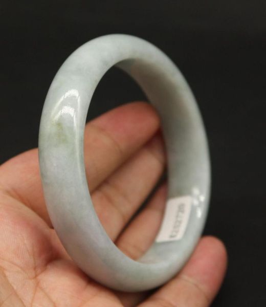 

59 mm certified green 100% natural a ite bracelet bangle 5185 stone, Black