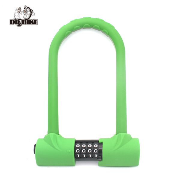 

drbike bicycle silicone lock bike motorbike u code locks anti thief safety lock with resettable password cycling accessories
