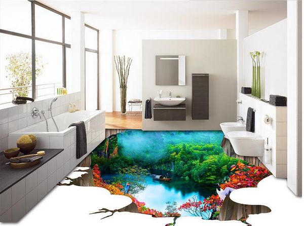 

3d полы для гостиной и спальни 3d рай китайский стиль кирпичный пол трехмерная живопись фон стены
