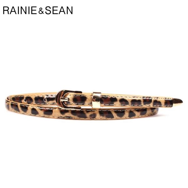 

rainie sean leather belt women leopard thin belt ladies buckle for korean fashion female waist for dresses, Black;brown