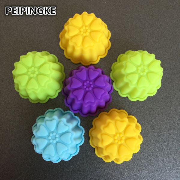 

5pcs/lot silicone chocolate mold flowers cupcake mold baking tools diy mini soap 3cm pudding mould
