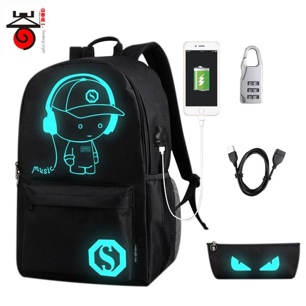 

Senkey luminou cartoon men women 039 teenager chool backpack night lighting bag with u b charging backpack pen il bag