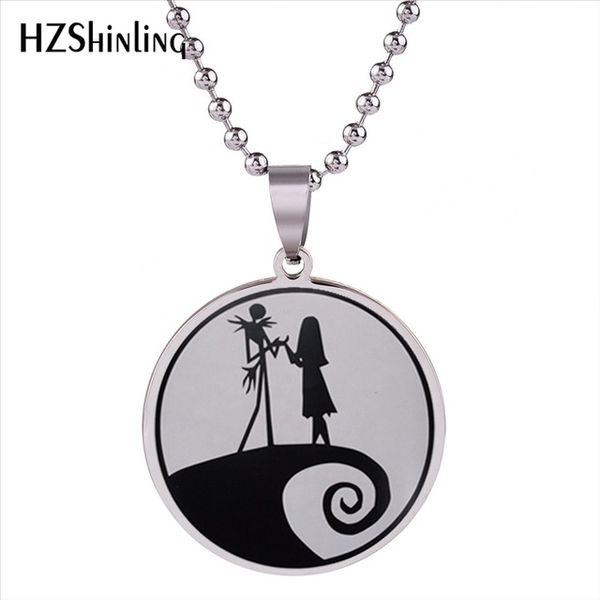 

new nightmare before christmas pendant necklace sally and jack pendants stainless steel necklaces for men women fashion ss-0038, Silver