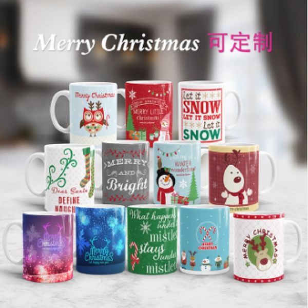 

new christmas mug creative ceramic coffee cup gift box packaging diy gift cup