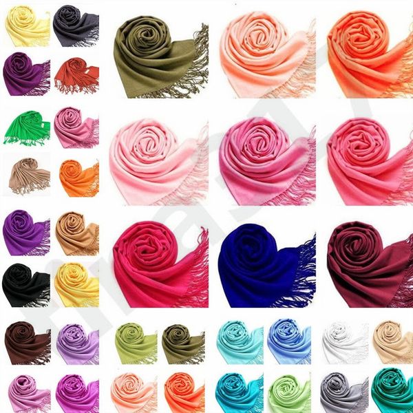 

celebration annual meeting activity imitation cashmere scarf autumn winter women tassels pashmina shawl pure color wraps scarves t7c073, Red;brown