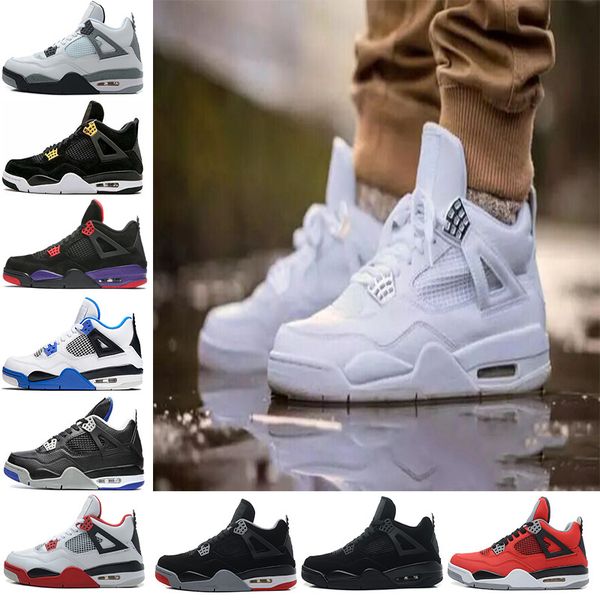 

2018 4 4s Баскетбольные кроссовки мужские Pure Money Royalty White Cement Raptors Черная кошка разводи