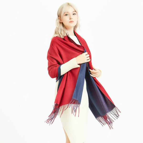 

2018 spring, autumn and winter new cotton double-sided solid color scarf