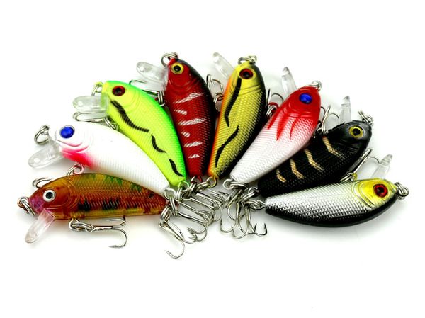

8pcs 5.5cm plastic fishing tackle crankbait bass 8g ater hard baits minnow crankbait pencil vib swimbait lures kit set fit saltwater a