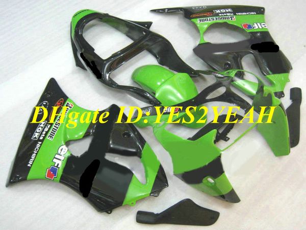 Kit de Carenagem da motocicleta para KAWASAKI Ninja ZX6R 636 00 01 02 ZX 6R 2000 2001 2002 Personalizado Verde preto Carimbos + Presentes KH20