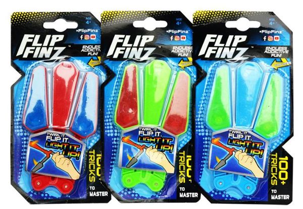 

3 Colors Flip Finz Relief Toys Flip Finz Stress Reliever Light Up Butterfly Flipper Hand Training Focus EDC Toy a437