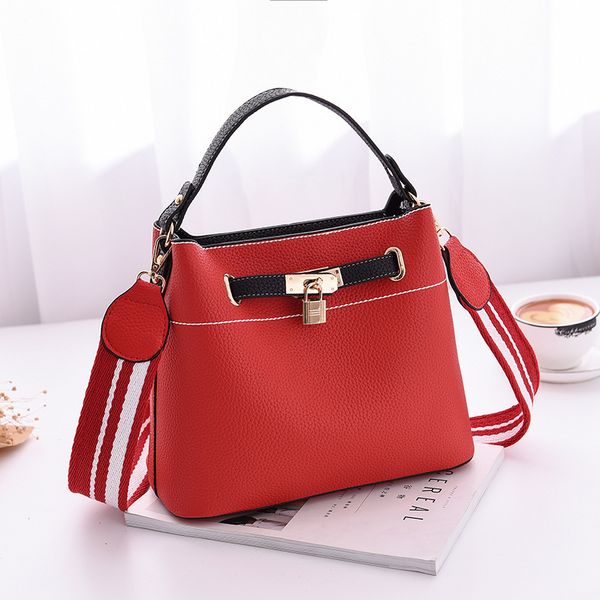 

monnet cauthy new totes women concise casual fashion handbags solid color wine red black blue army green female composite bags