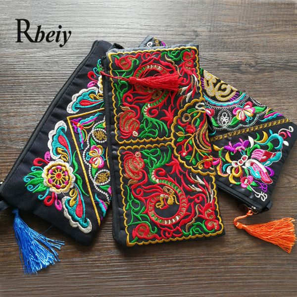 

ethnic embroidered canvas wristlets vintage mobile phone bags/coin purse brand embroidered day clutches
