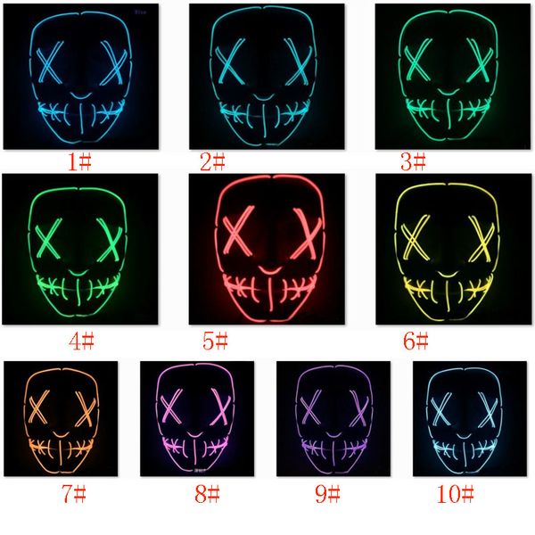 

led halloween mask el wire light up glowing mask masquerade cosplay costume party festival christmas prom mask fhh7-1504
