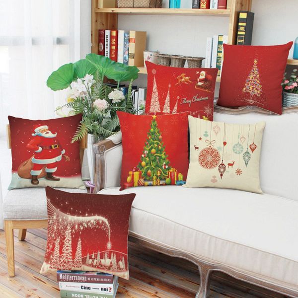

christmas cushion cover 18 x 18 inch linen throw pillows covers 11 pattern christmas decorations pillows cases bh18077