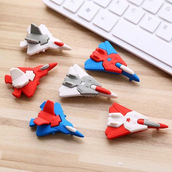

joudoo cute cartoon plane shape eraser colorful aircraft rubber pencil erasers school supplies creative stationery for kids
