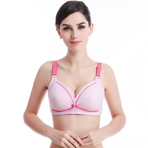 2019 Open Button Color Cotton Nursing Bra Before Feeding Exposed