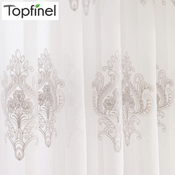 

inel new luxury embroidered sheer curtains window tulle curtains for living room bedroom kitchen gauze voile white