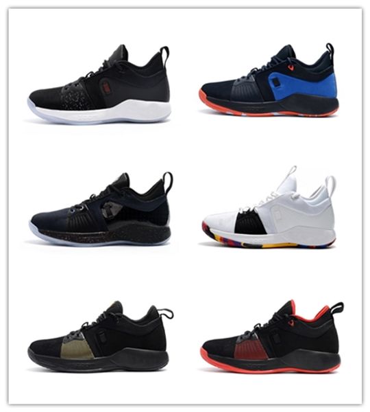 

2018 men athletic paul george 2 pg 2s basketball shoe pg2 ps4 home blue black gold sports sneakers 40-46