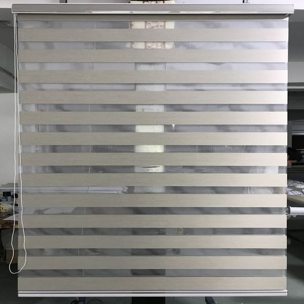 2019 Zebra Blinds Blackout Roller Blinds Shades Double Layer Custom Made Size Curtains In Light Beige For Living Room From Sswdm001 40 21