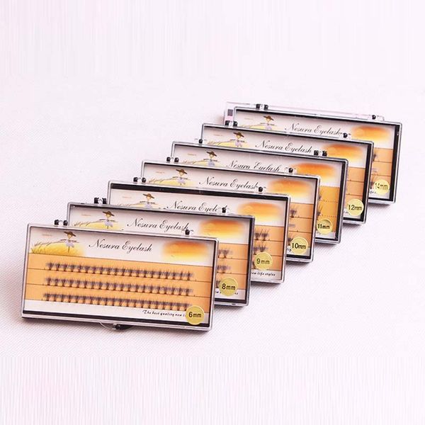 

100pcs grafting false eyelashes 10 flares black natural long professional 60 clusters eyelash extensions 10d individual volume