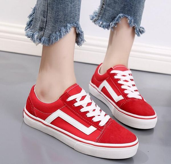 

new canvas shoes classic white black red brand sneakers for women mens low cut skateboard casual sneakers 35-44