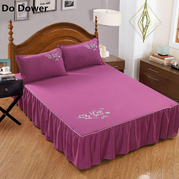 

pure color without surface elastic band bed skirt 13 colors bed sheets bedspread polyester cotton mattress cover