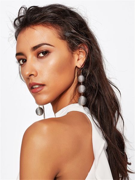 

bohemian earrings luxury designer earrings exaggerated tassel earrings long hand-wound waterproof wire ball jewelry women wholesale, Golden;silver