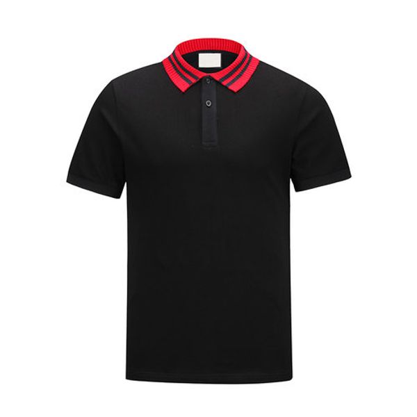 

snake broderie col polo hommes 2018 nouvelle marque vente chaude Ã manches courtes coton casual split hem polos, White;black