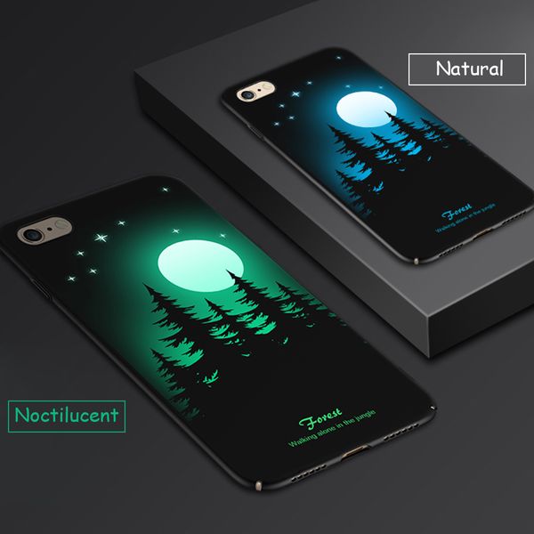 

shell luminous case for protective 8 glow painting the dark iphone relief 3d back changing in cover case color hard for iphone 7 eagut