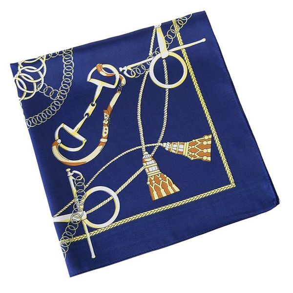 

60cm scarf 60cm x plain fashion square new women hijab small spain chain scarves female rope silk lady bandana design foulard udncn, White;black