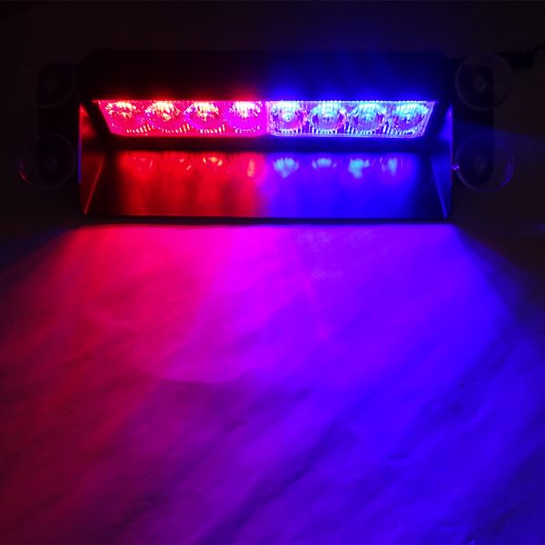 12 V 8LED Kırmızı Mavi Sarı Beyaz Strobe Uyarı Işıkları 8 LED'ler İtfaiyeciler Polis Yanıp Sönen LED Acil Sinyal Işık Güvenlik Sis Lambası D2.0