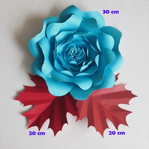 

diy artificial flowers 30cm + leaves 20cm fleurs artificielles backdrop diy giant paper flowers wedding party decor baby shower