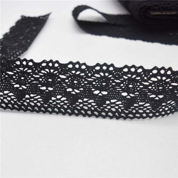 

100yards 40mm 100% cotton lace good quality cotton cluny lace trim - lovely design~beige color black color wholesale