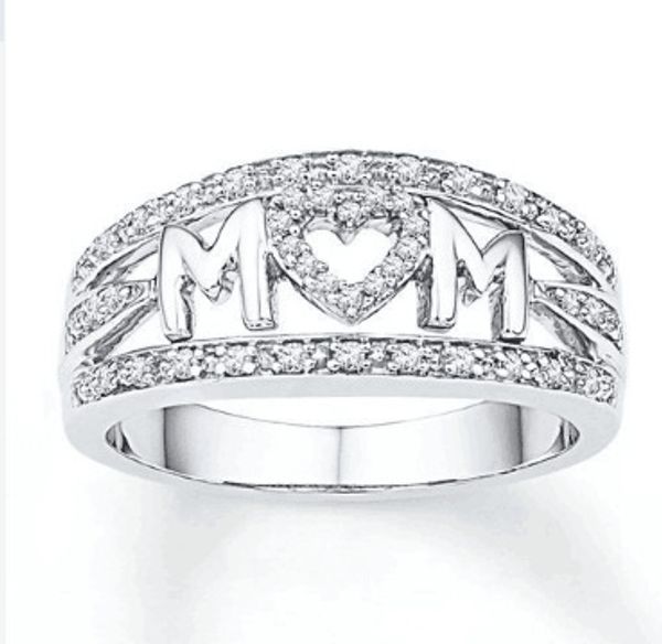 

Мама кольцо резьба письмо Мама кольца полосы День матери подарок для матери мода