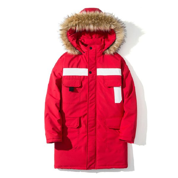 

drop shipping man winter jacket warm fur hooded mens jackets and coats zipper down men parkas abz44, Black