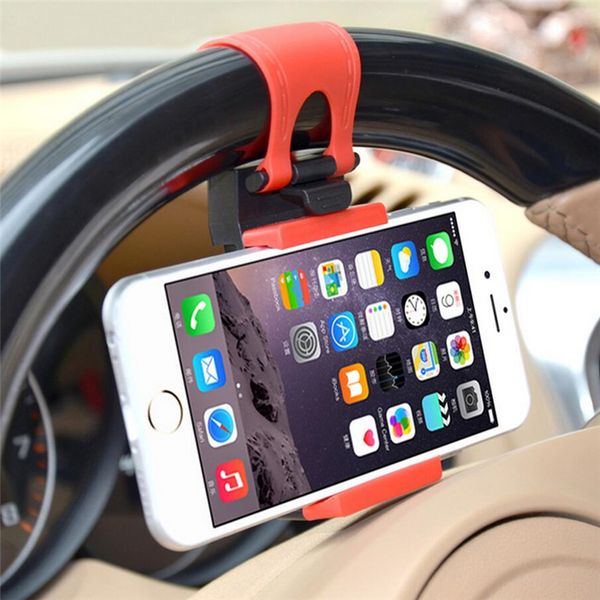 

Dhl univer al car teering wheel cradle cellphone holder clip car bike mount tand flexible phone holder extend to 86mm for iphon6 plu