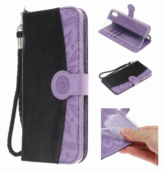 

stitching embossed phone leather case colorful phone cover kickstand pu wallet for samsung for iphone flip phone case