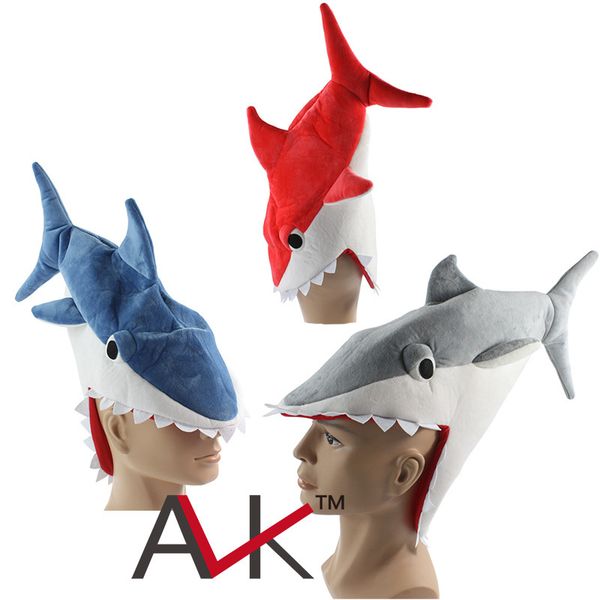 

cute shark plush toy novelty funny creatures aquarium shark piranha hat plush toy doll birthday present 60cm