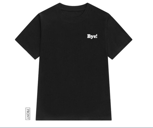 

simple letters bye printing short sleeve t-shirt female loose summer, White