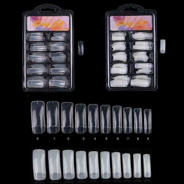 

100pcs/set professional artificial french half nail tips long false nail art tips acrylic salon clear natural false #225265, Red;gold