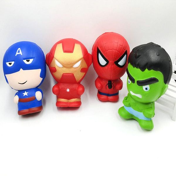 

slow rebound new squishy toys action figures cartoon spiderman iron man america hulk 11cm kawaii squishies squeeze decompression toy gifts