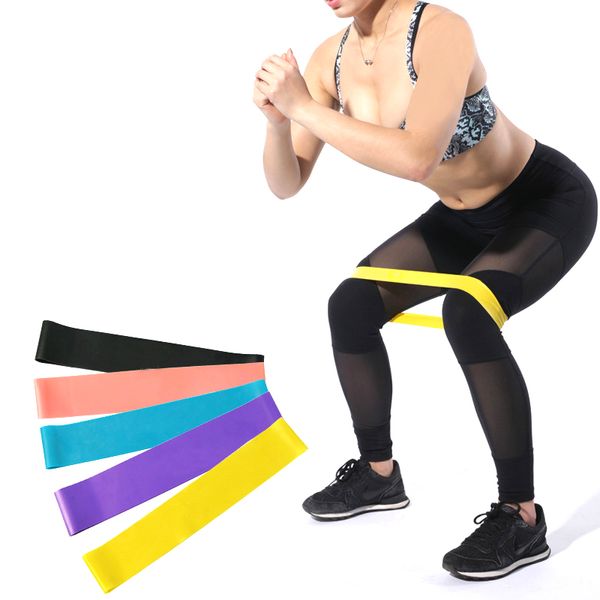 

5pcs/set pilates gym resistance bands strength training nature rubber loop sports fitness workout elastic athletic yoga expander