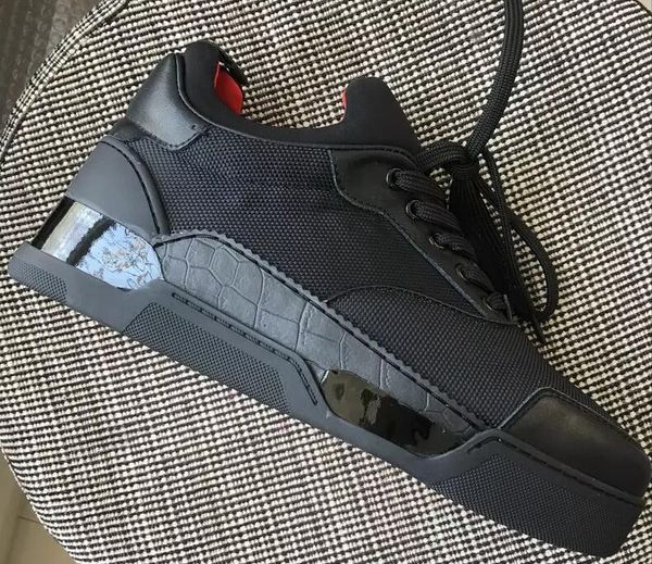 

2018 fa hion de igner low red bottom neaker ca ual hoe man outdoor lace up party hoe outdoor lace up patchwork flat ize 38 46