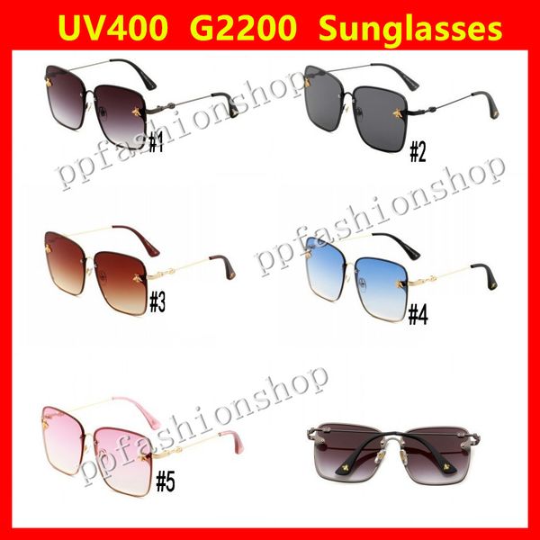 

luxury sunglasses men women brand designer popular fashion big summer style with the bees uv protection lens 2200, White;black