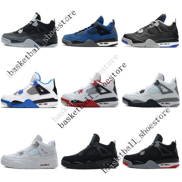 

2018 new 4 4s men basketball shoes game royal thinker oreo eminem white cement pure money toro bravo bred military blue cavs sports sneakers