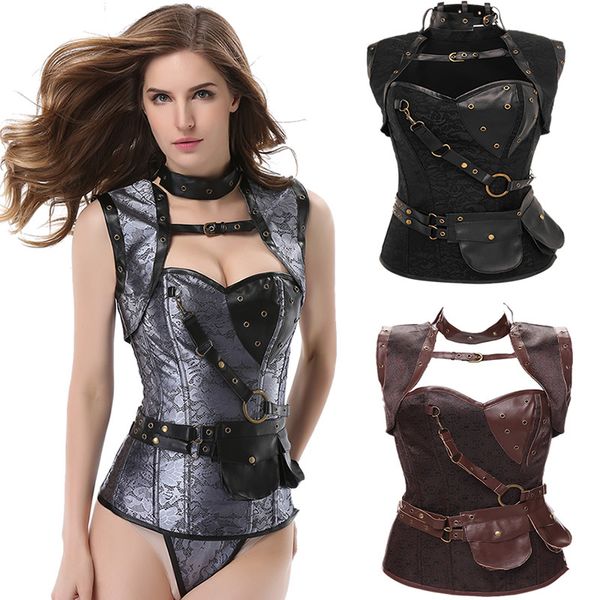 

women's underwear corset bustier bra up plus size boned waist cincher slim floral bustier lingerie girdles women clothing #672, Black;white