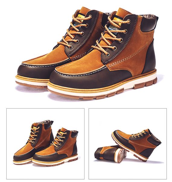 

new men boots fashion men ankle boots winter motorcycle boots male oxfords shoes leather martin men's casual shoes, Black