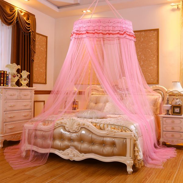 Byetee Princess Round Bed Nets Single Door Mosquito Square Top Bedding Net With Ring And Hooks Frame Curtain Window Diy