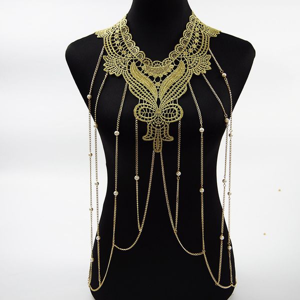 

whole salebodychains women lace necklaces&pendants body jewelry tassel necklace fashion accessories bijoux femme colier duftgold, Silver