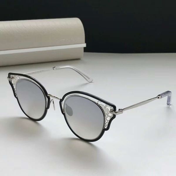 

женщины dhelia / s солнцезащитные очки черный рутений рама silver mirror 48мм модные солнцезащитные очки с коробкой, White;black